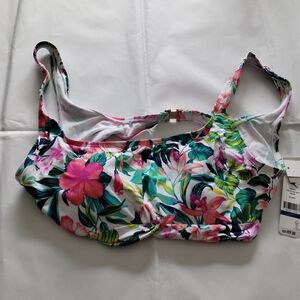 Tommy Bahama Pink and Green Floral Bikini Top